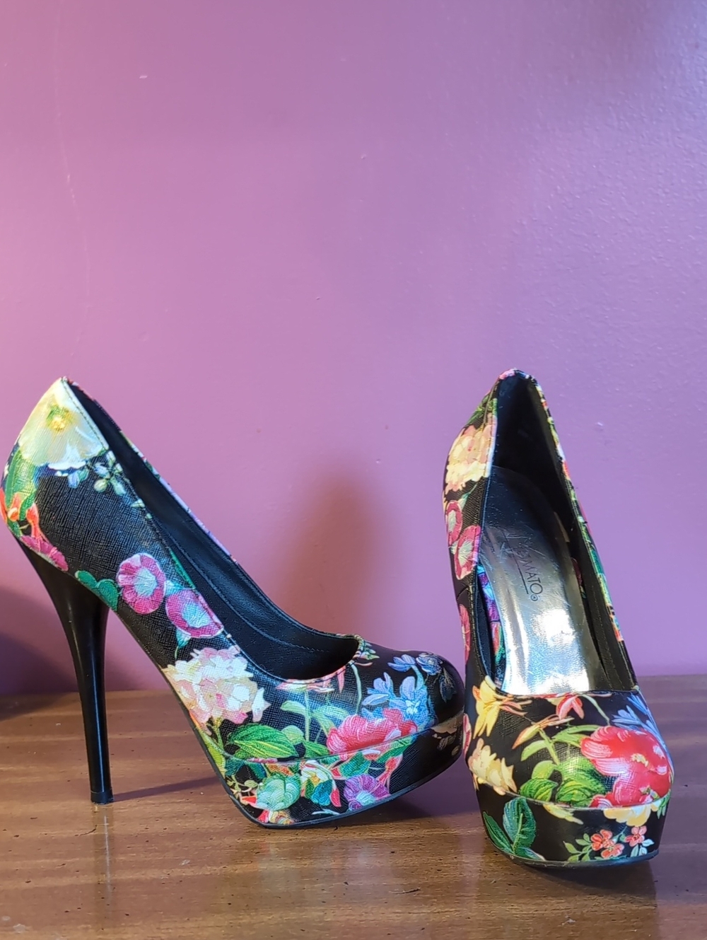 Dark Floral High Heels